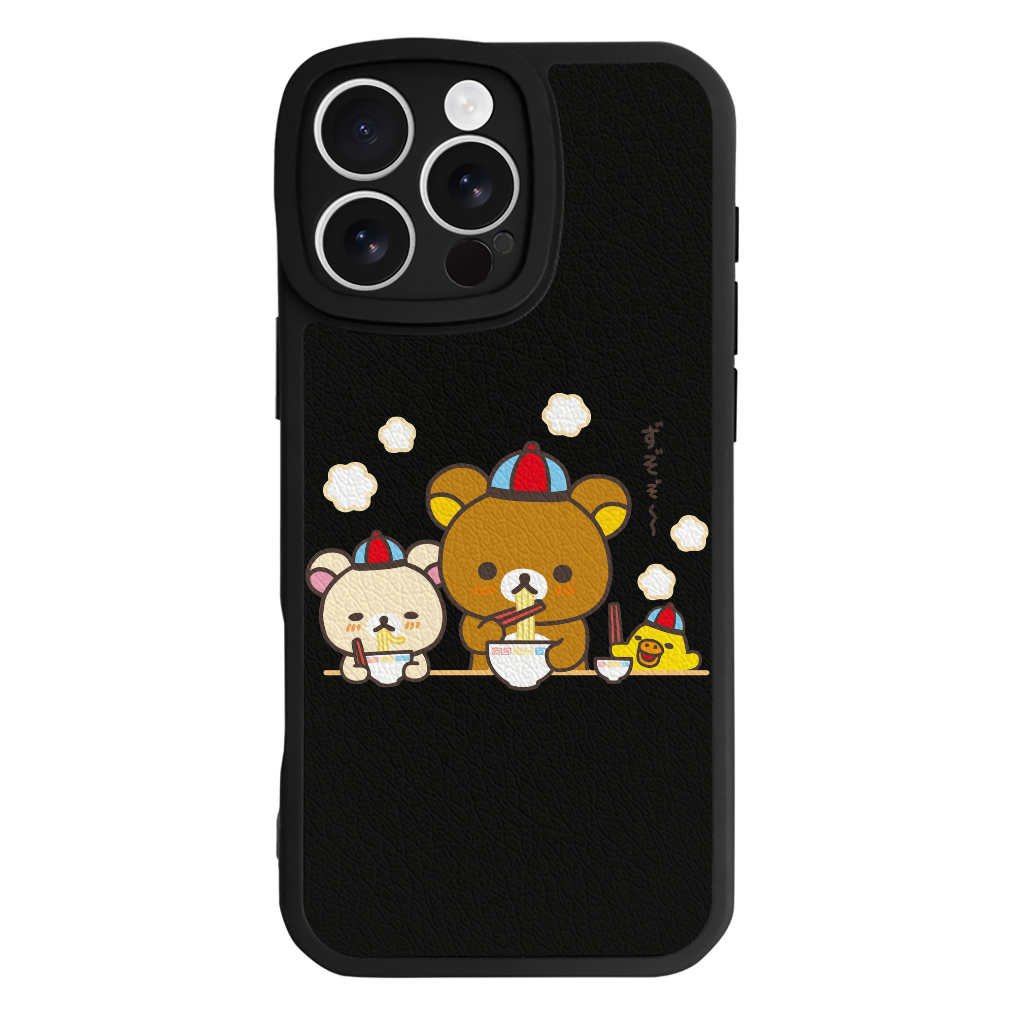 （画像用） リラックマ リラックマ キイロイトリ Rilakkuma Korilakkuma Kiiroitori 【iPhone 16シリーズ対応】シリコンスマホケース（レザー調） 材質：シリコン